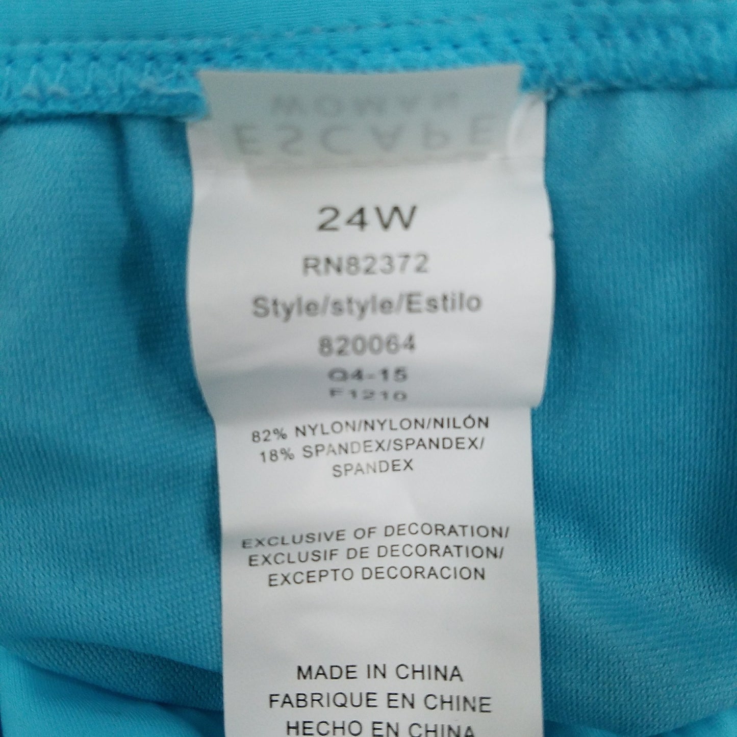 Island Escape Plus Size Side-Tie Swim Skirt Aqua 24W