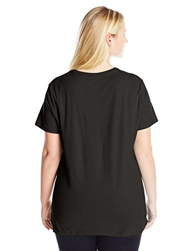 Just My Size Women's Plus-Size Short Sleeve Crew Neck Tee, Black, 1X