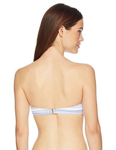 Mae Women's Swimwear First Mate Knot Center Smocked Bandeau Bikini Top ,X-Large