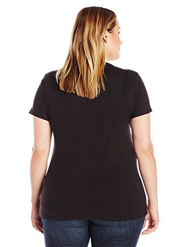 Just My Size Women's Plus-Size Short Sleeve Crew Neck Tee, Black, 1X