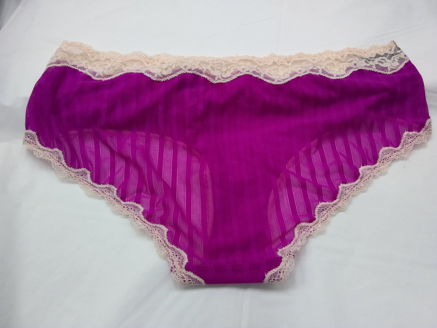 Heidi by Heidi Klum Mesh and Lace Striped Hipster Wild AsterSilver Peony XL