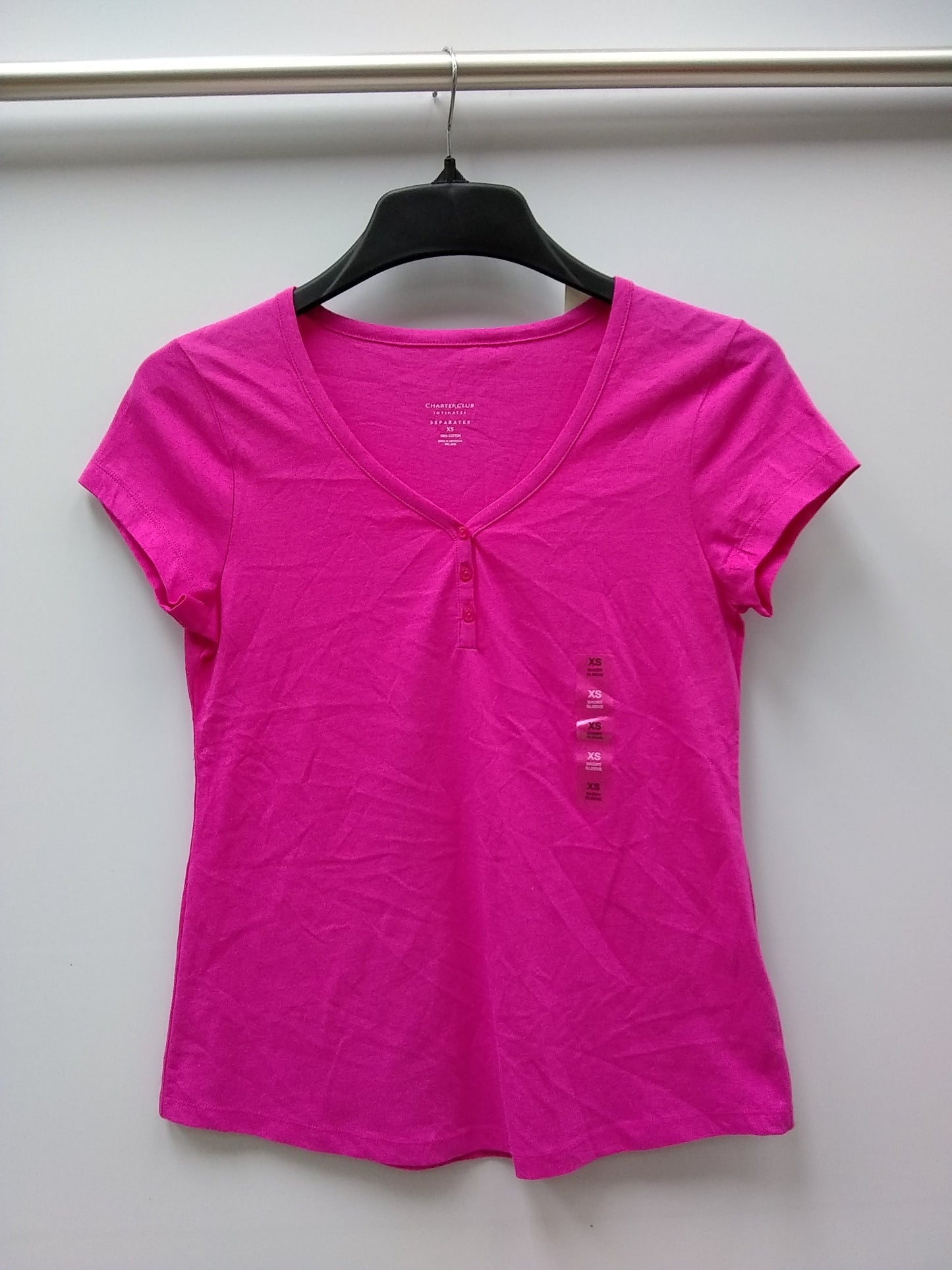 Charter Club V-Neck Cotton Pajama Top, Only Candy Fizz XS