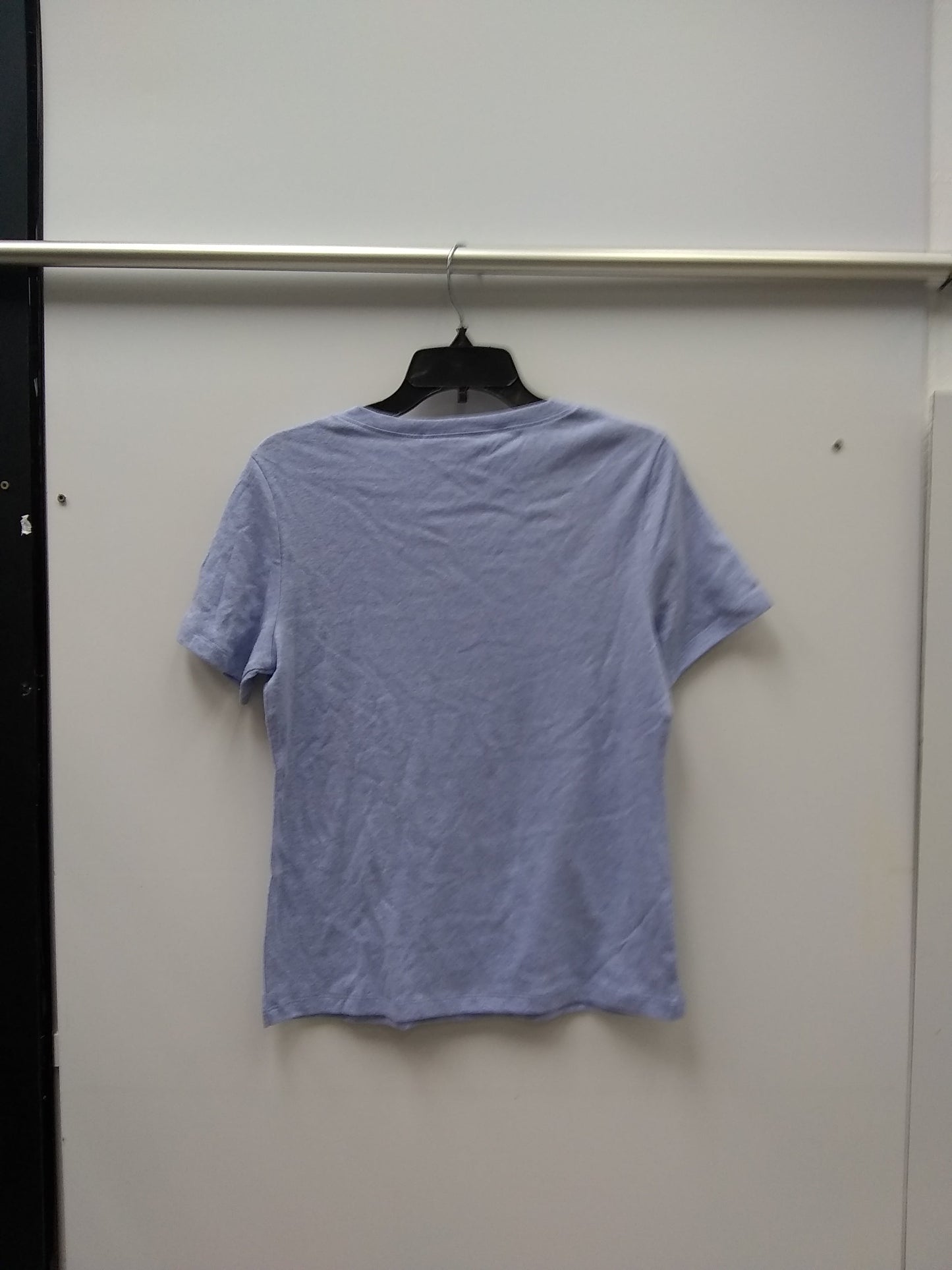 Karen Scott Petite Cotton Henley Top Lt Blue Heather PM