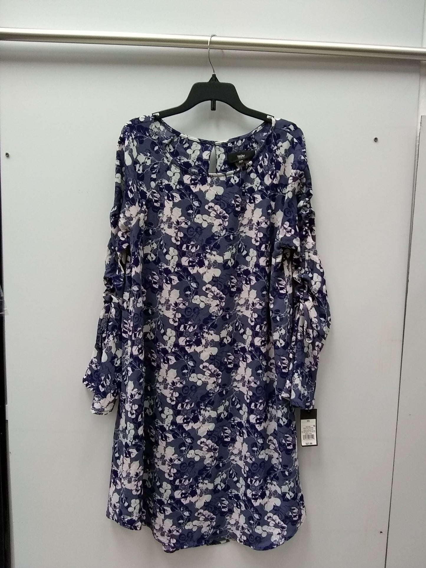 MOSSIMO WOMEN'S LONG SLEEVE DRESS, BLUE, SIZE XS
