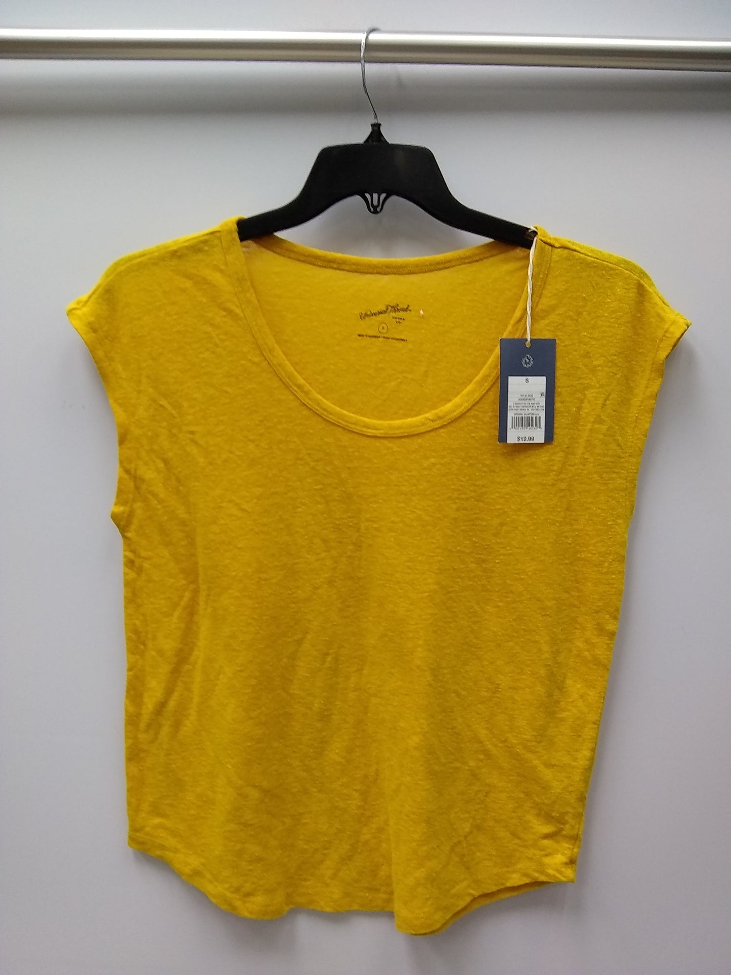 UNIVERSAL THREAD WOMEN'S SCOOP NECK TOP, YELLOW, SIZE SMALL