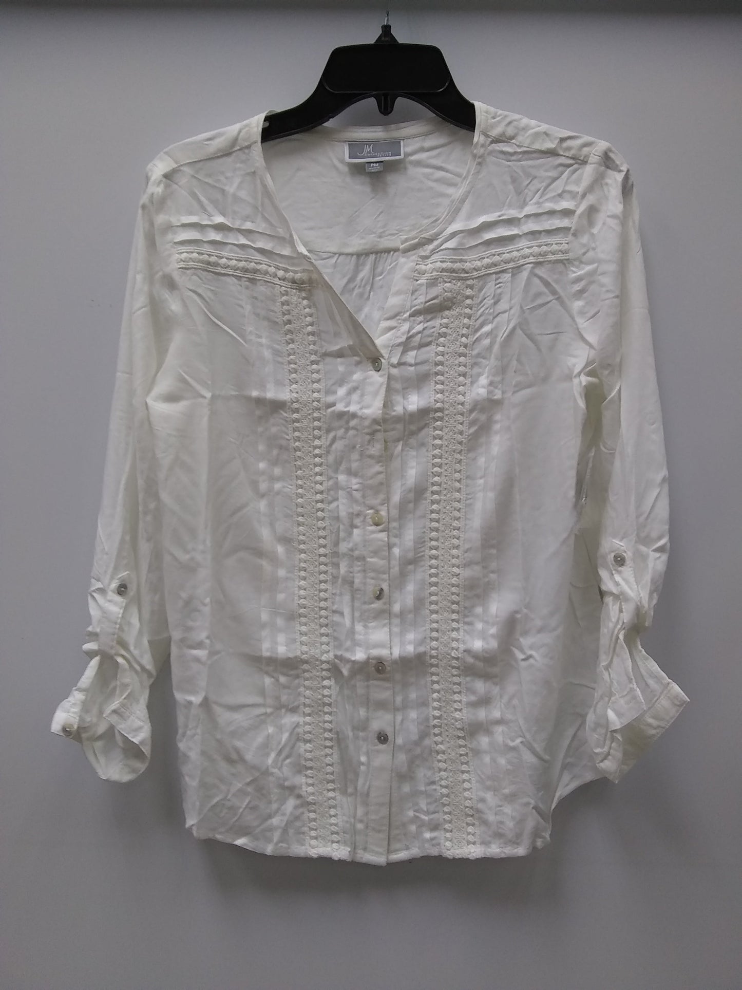 JM Collection Petite Pintucked Shirt Bright White PM