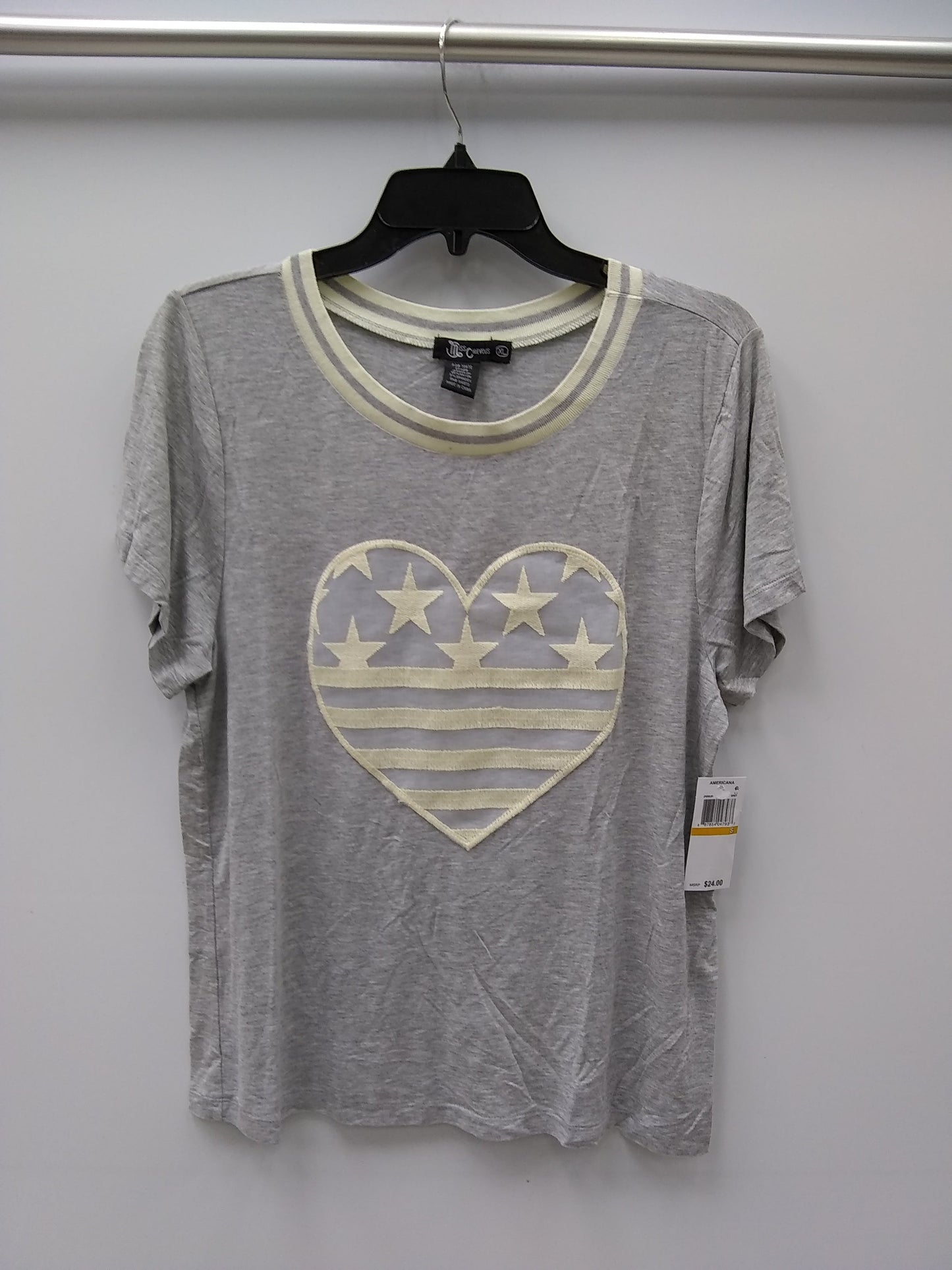 Miss Chievous Juniors Flag Graphic Ringer T ShadowWhite S