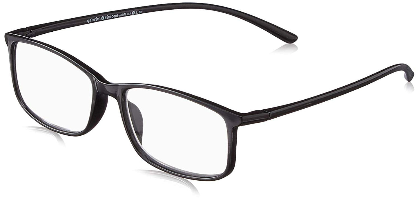 Gabriel + Simone Unisex Reading Glasses Andre Black +2.50
