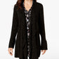 Style Co Bell-Sleeve Draped Cardigan Deep Black S