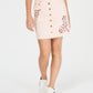 One Hart Embroidered Denim Skirt Pink S