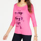 Thalia Sodi Verbiage Graphic Tee Pink XL