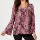 Style & Co. Petite Printed Peasant Top (Tiled Embrace, P/XL)