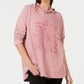 Style Co Embroidered Pullover Hooded Sweatshirt Mesa Rose S