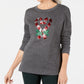 Karen Scott Longsleeve Candy Heart Sweatshirt Charcoal XL