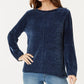 STYLE & CO Sweater Chenille Pullover Dark Blue PS