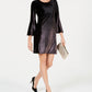 ALFANI Dress Foil Velvet Aline Black 2 P