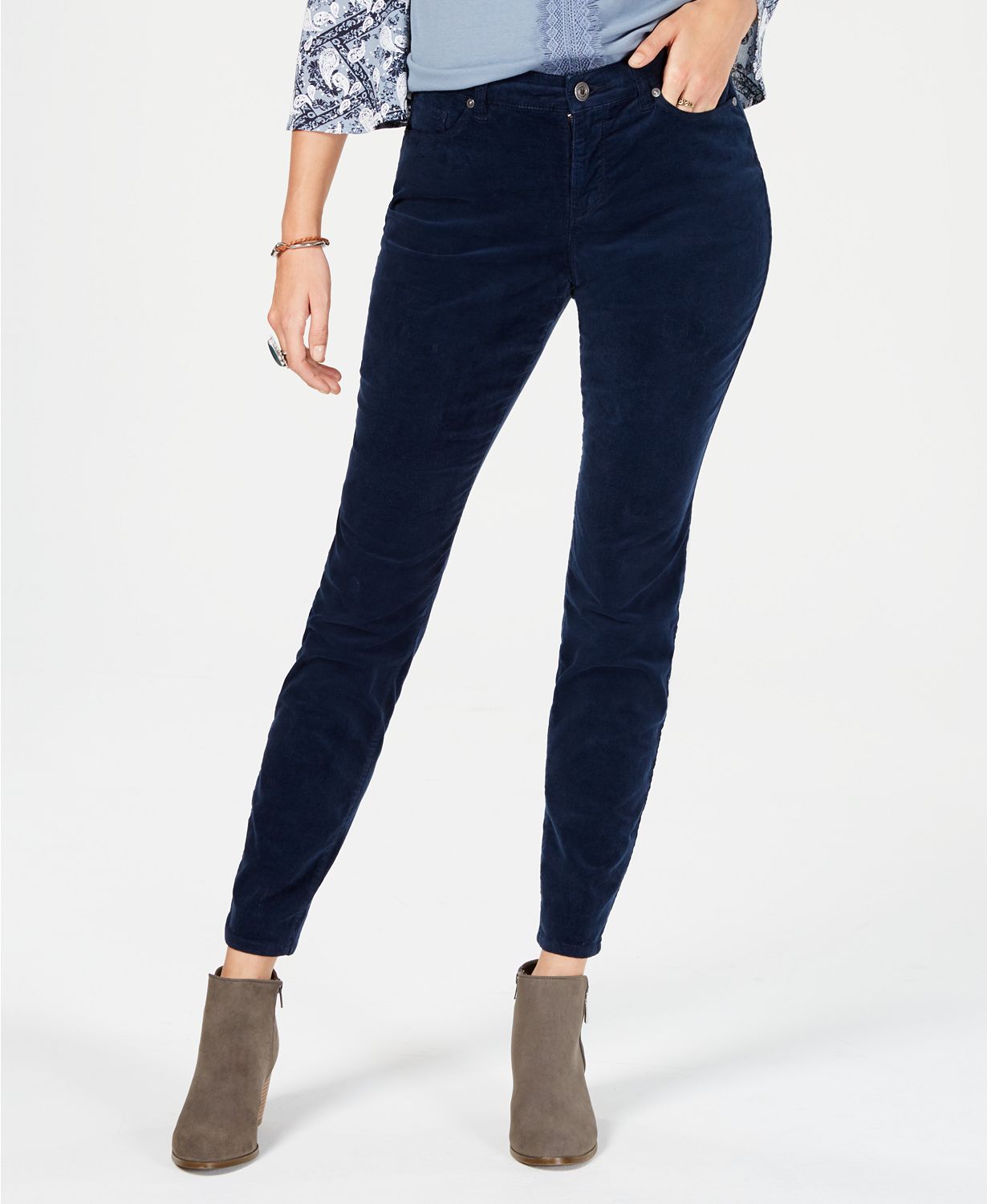 Style Co Curvy Corduroy Skinny Jeans Industrial Blue 2