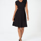NY COLLECTION Extended Sleeve Les Wrap Dress BLACK PET/MED