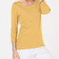 Karen Scott Petite Cotton Scoop-Neck Top Warm Gold PS