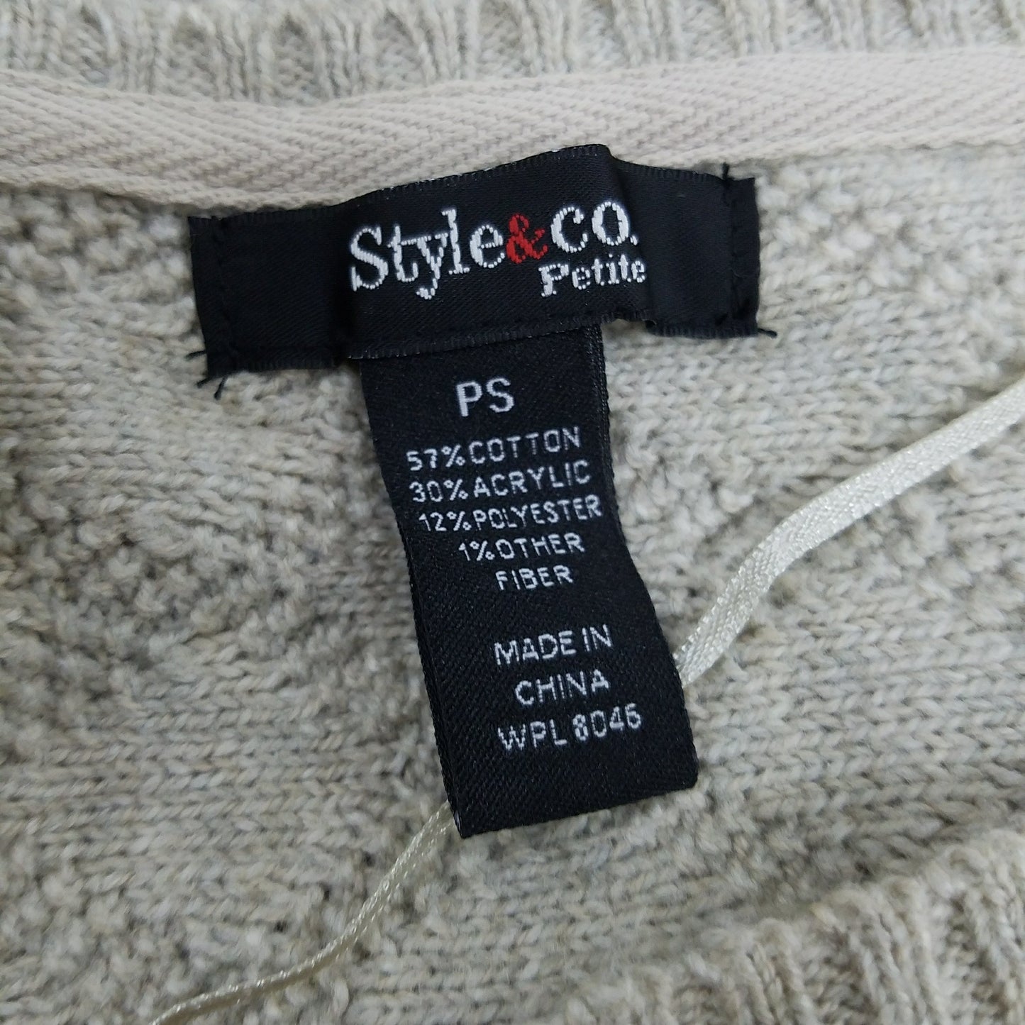 Style Co Petite Textured Sweater Hammock Heather PS