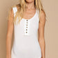 Sleeveless Ribbed Button Front Bodysuit