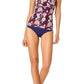 Anne Cole In Full Bloom Twist Front Shirred Bandeau Tankini Top, M