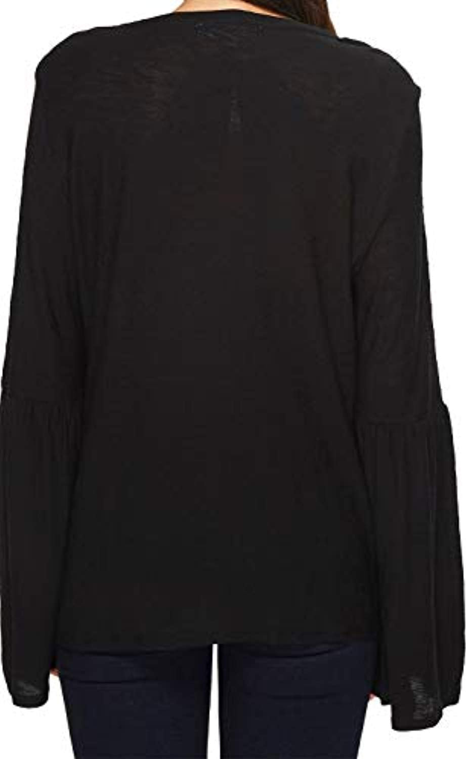 Two by Vince Camuto Womens Bell Sleeve Cotton Modal Slub Top M