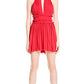 Max Studio London Womens Pleated A-Line Cocktail Dress Red L