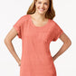 Style Co Petite One-Pocket Burnout Tee Peach Zing PL