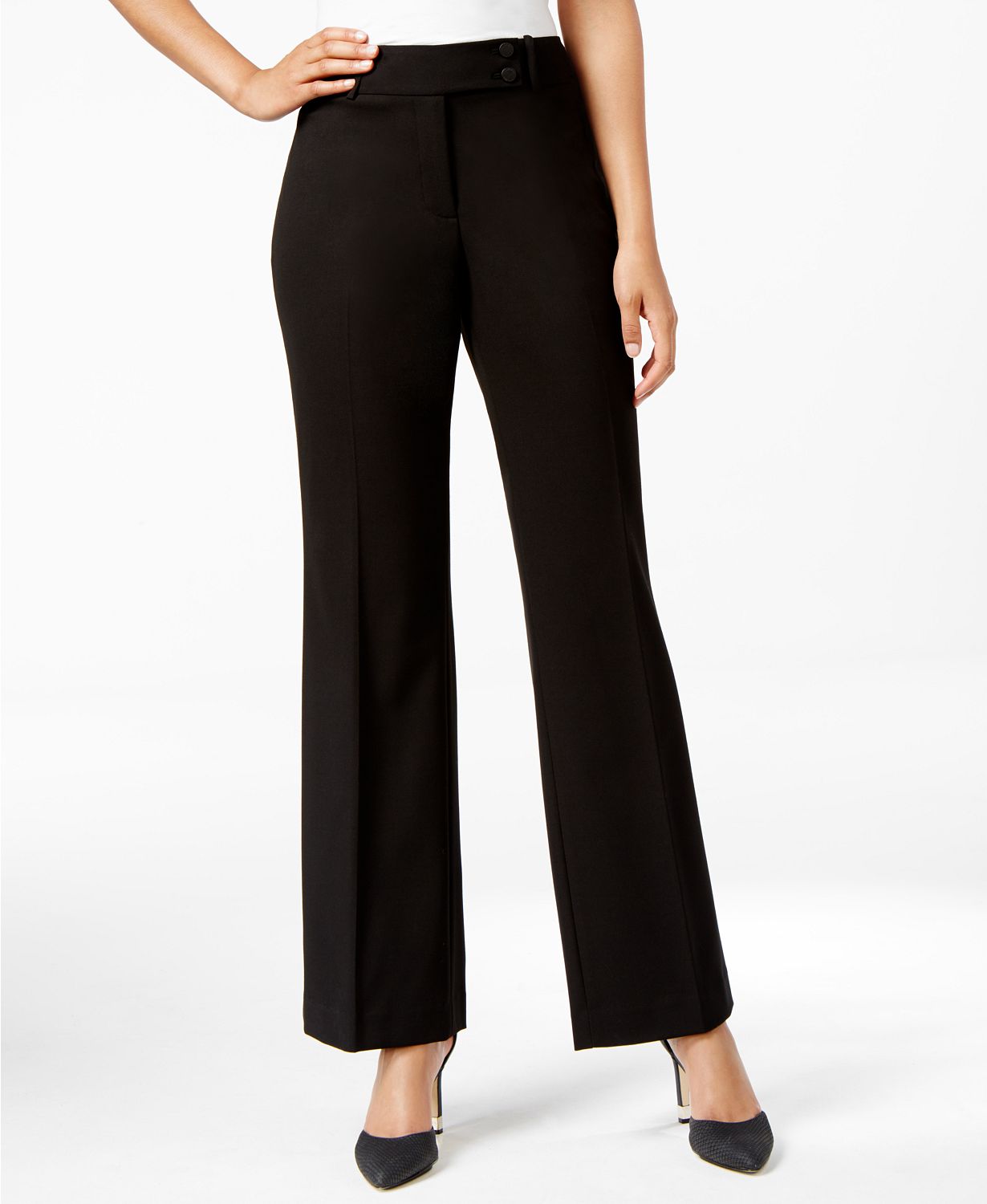 Calvin Klein Double-Button Slim Trousers Black 4