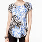 Alfani Petite Printed Shirttail-Hem T Etched Spots PS