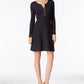 INC International Concepts Petite Henley Zip Fit Flare Blackberry Jam PXS