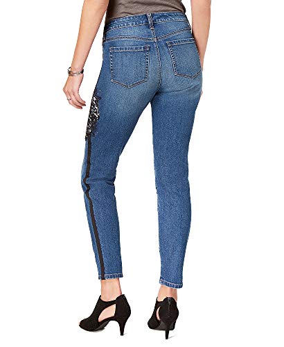 Style & Co Lace-Detail Studded Jeans (Uptown, 12)