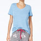 Jenni V-Neck Pajama T-Shirt Light Blue S