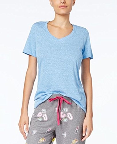 Jenni V-Neck Pajama T-Shirt Light Blue S