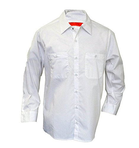 Industrial Long Sleeve Work Shirt MS14, White, 4XL