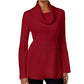Style & Co. Womens Petites Turtleneck Ribbed Knit Pullover Sweater Red PXL
