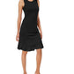 Maison Jules Ruffled-Hem A-Line Dress (Black, XS)