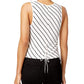 kensie Womens Jersey Striped Crop Top Vanilla Combo XL