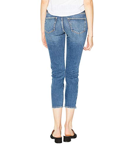Silver Jeans Co. Women's Vintage Slim Tuxedo Stripe Jeans, Medium Indigo, 31x27