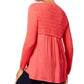 Style Co High-Low Contrast Sweater Dark Rose L