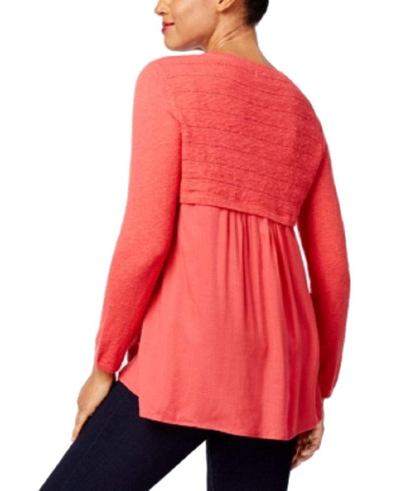 Style Co High-Low Contrast Sweater Dark Rose L