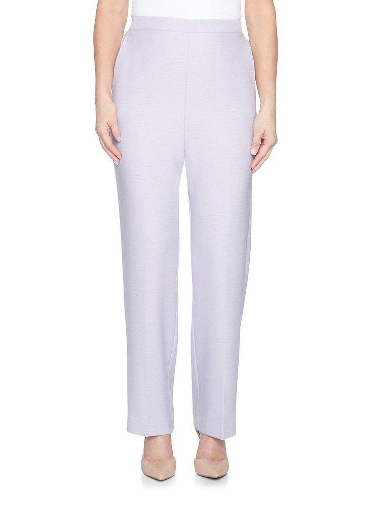 Alfred Dunner Pull-On Flat-Front Pants Lilac 12