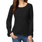 Style Co Ruched-Sleeve Top Deep Black L