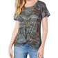 Style & Co. Printed Twist-Front T-Shirt (Palms, M)