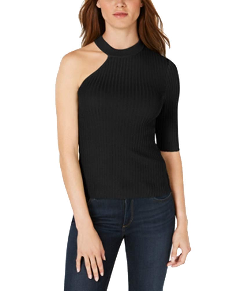 Bar III One-Shoulder Sweater (Deep Black, XXL)