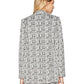 Calvin Klein Women's Printed Open Long Jacket, Black/White, 10