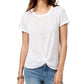 Style & Co. Twist-Front High-Low T-Shirt (Bright White, XL)