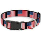 Buckle-Down Plastic Clip Collar - United States Flags - 1" Wide - Fits 15-26" Neck - Large