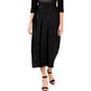 NY Collection Womens Petites Midi Pull On Flounce Skirt Black PL